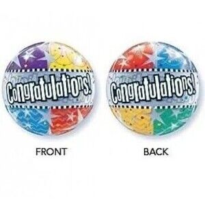 Qualatex Congratulations! Stars 22" Bubble balloon